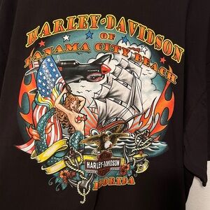 Harley Davidson Shirt Mens 2XL Panama City Beach FL Mermaids Anchors Ships
